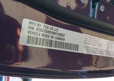 2022 Dodge Charger Gt Awd из США, поврежденный, VIN 2C3CDXMG9NH158507